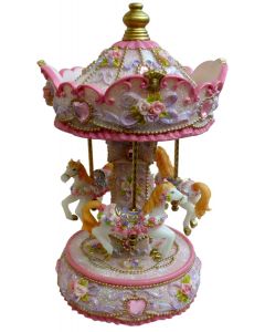 Pink & Lilac Horse Musical Carousel 10"