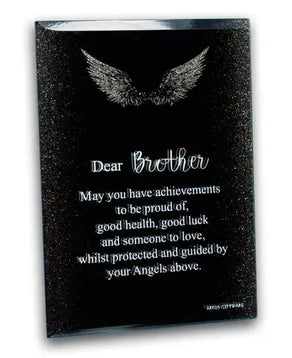 Angel's Prayer Glitter Mirror Plaque - Brother