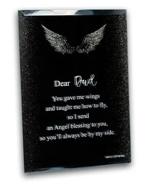 Angel's Prayer Glitter Mirror Plaque - Dad