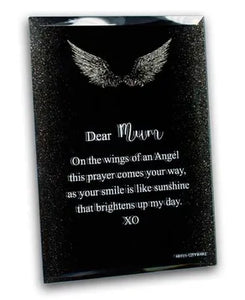 Angel's Prayer Glitter Mirror Plaque - Mum