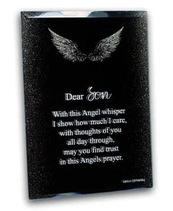 Angel's Prayer Glitter Mirror Plaque - Son