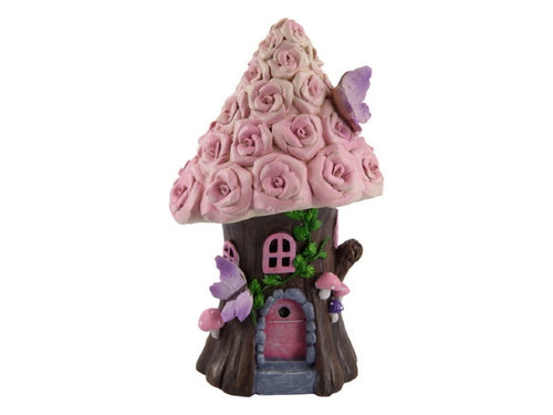 Pink Fairy Rose House with Butterfly 19cm