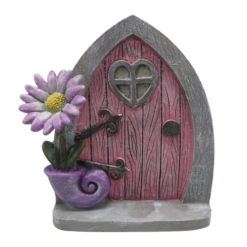 Fairy Door with Purple Flower in Boot Pot