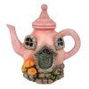 LED Light Up Teapot Fairy House Pink