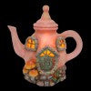 LED Light Up Teapot Fairy House Pink