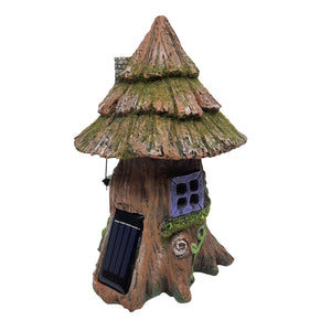 Solar Light Up Moss Tree House w/Hammock