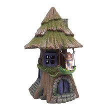 Solar Light Up Moss Tree House w/Hammock