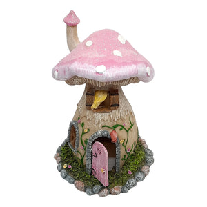 Lilac and Glitter Mushroom House w/Opening Door