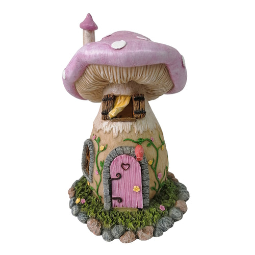 Lilac and Glitter Mushroom House w/Opening Door