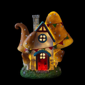 Slim Mushroom Fairy House LED Light-Up 20cm