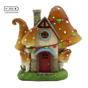 Slim Mushroom Fairy House LED Light-Up 20cm