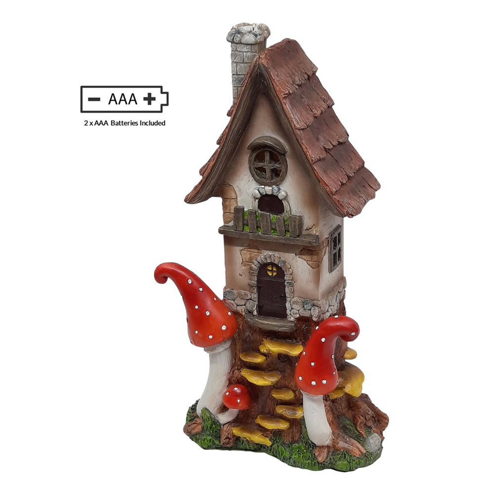 Mushroom House LED Light-Up 30cm
