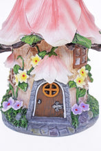 Pink Fairy Flower Solar House 25cm with Lady Bug