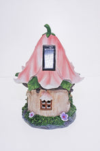 Pink Fairy Flower Solar House 25cm with Lady Bug