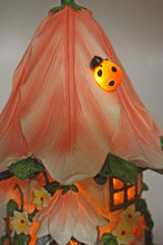 Pink Fairy Flower Solar House 25cm with Lady Bug