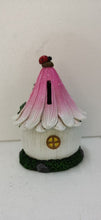 Pink Flower Fairy House Savings Money Box