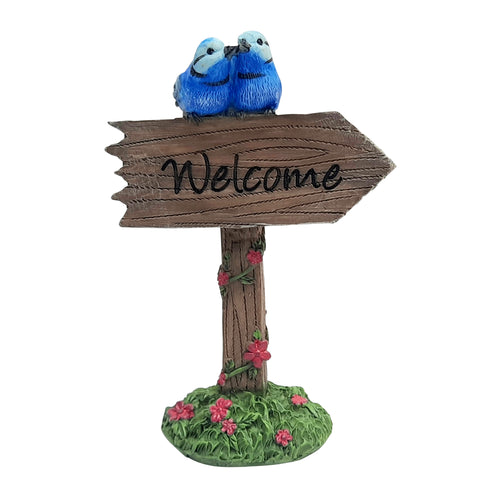 Welcome Sign w/Blue Wrens