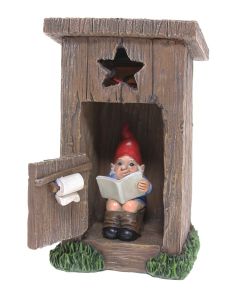 Garden Gnome on Toilet Solar House