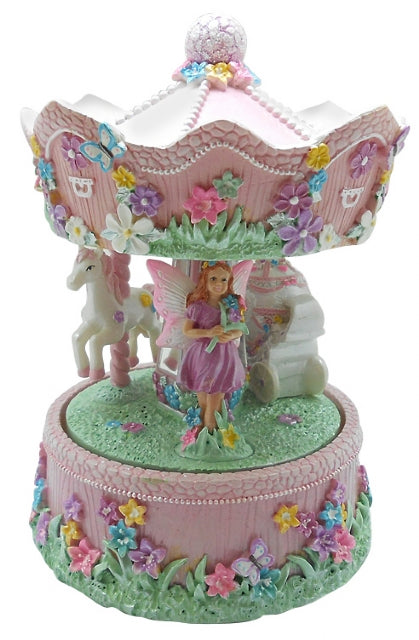 Pastel Fairy, Unicorn and Carriage  Carousel 16cm